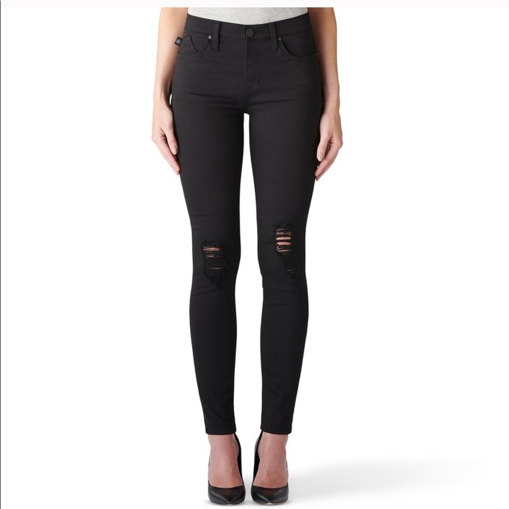 Rock & Republic Berlin Distressed Skinny Jeans Black Size 2